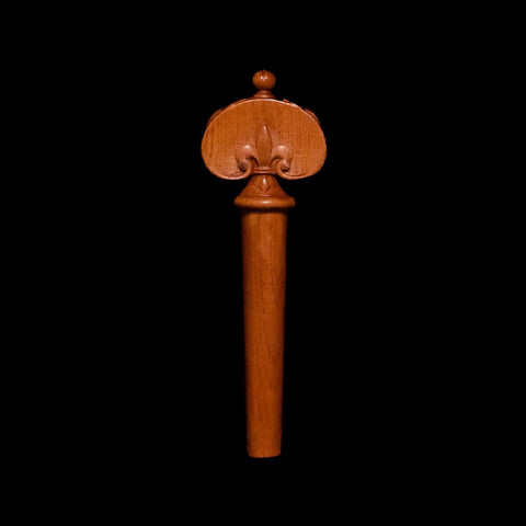 Fleur de Lis violin peg in Mountain Mahogany