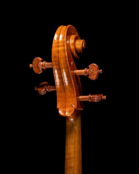 Mountain mahogany “La Pucelle” pegs on an original Hellweg & Cloutier viola