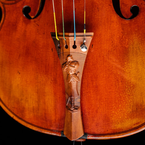The "La Pucelle" violin tailpiece in mountain mahogany