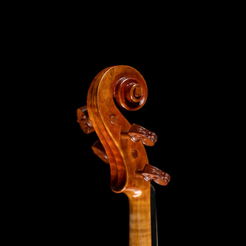 Fleur de Lis pegs on an original Hellweg & Cloutier violin