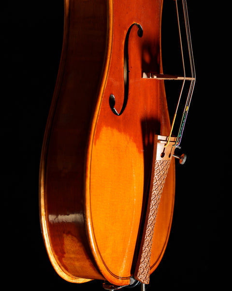 Fleur de Lis Carved Violin Tailpiece in Mountain Mahogany