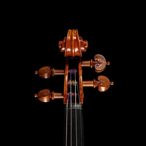 Mountain Mahogany “Fleur de Lis” pegs on an original Hellweg & Cloutier violin
